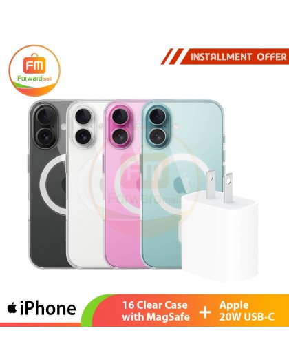 【iPhone 16 Clear Case with MagSafe】+Apple 20W USB-C