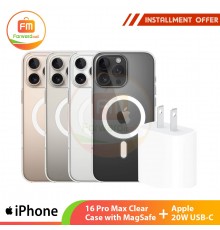 【iPhone 16 Pro Max Clear Case with MagSafe】+Apple 20W USB-C