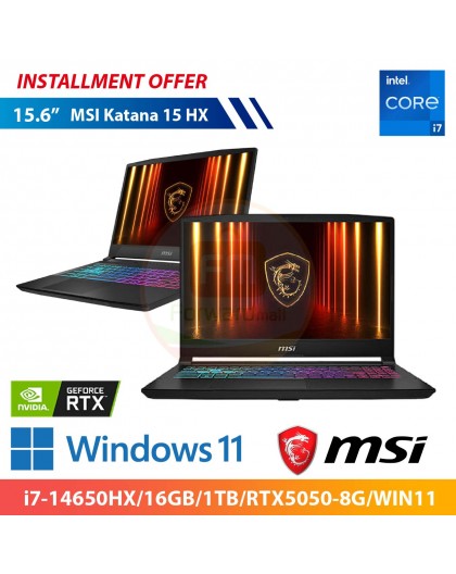 MSI Katana 15 HX 15.6''(i7-14650HX/16GB/1TB/RTX5050-8G/WIN11)
