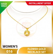 FLOWER WOMEN'S 999.9 GOLD NECKLACE SET 016: 42cm