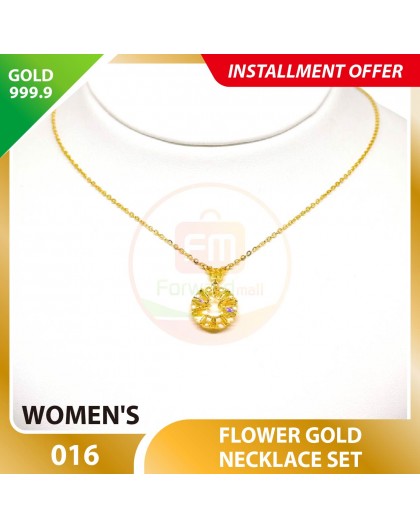 FLOWER WOMEN'S 999.9 GOLD NECKLACE SET 016: 42cm