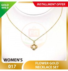 FLOWER WOMEN'S 999.9 GOLD NECKLACE SET 017: 42cm