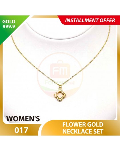 FLOWER WOMEN'S 999.9 GOLD NECKLACE SET 017: 42cm