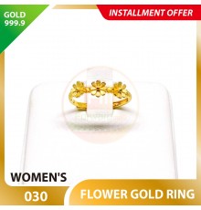 FLOWER 999.9 GOLD RING - 030 (Women size)