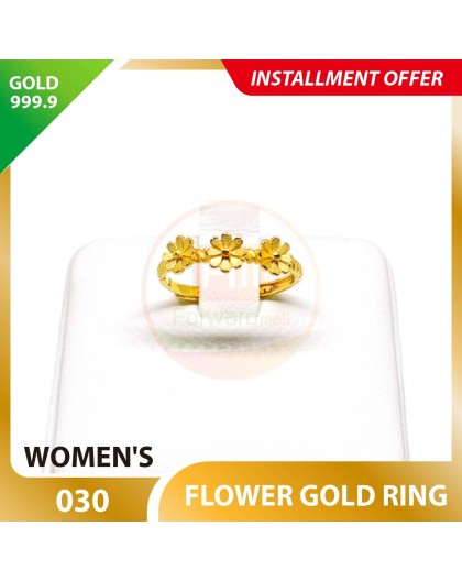FLOWER 999.9 GOLD RING - 030 (Women size)