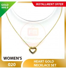 HEART WOMEN'S 999.9 GOLD NECKLACE SET 020: 42cm