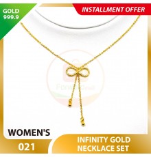 INFINITY WOMEN'S 999.9 GOLD NECKLACE SET 021: 42cm