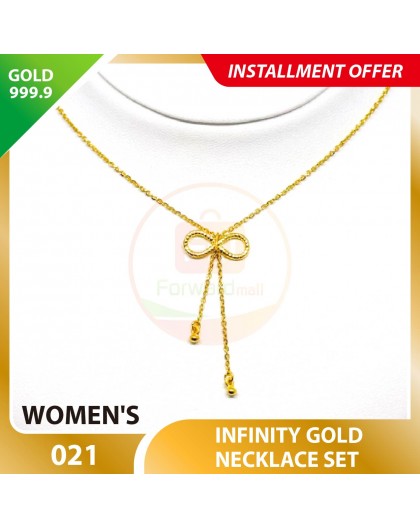 INFINITY WOMEN'S 999.9 GOLD NECKLACE SET 021: 42cm