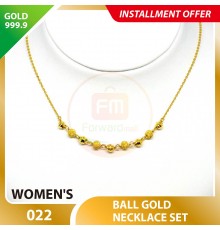 BALL WOMEN'S 999.9 GOLD NECKLACE SET 022: 42cm