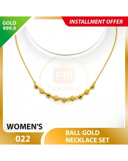 BALL WOMEN'S 999.9 GOLD NECKLACE SET 022: 42cm
