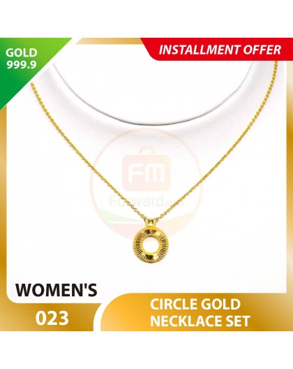CIRCLE WOMEN'S 999.9 GOLD NECKLACE SET 023: 42cm