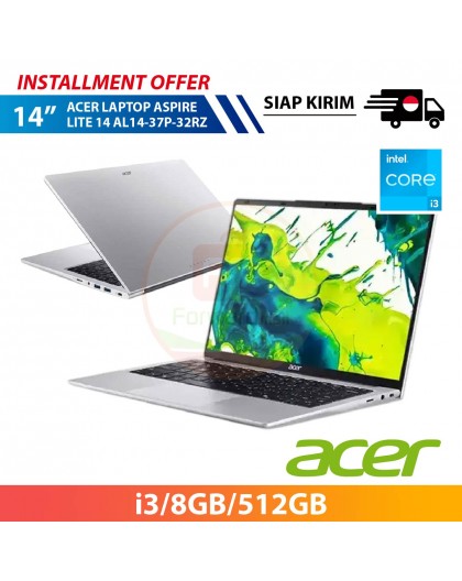 【IND】ACER LAPTOP ASPIRE LITE 14 AL14-37P-38AK 14" (i3/8GB/256GB)