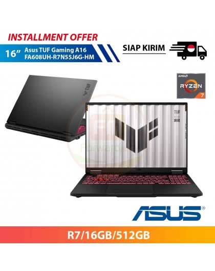 【IND】Asus TUF Gaming A16 FA608UH-R7N55J6G-HM 16" R7/16GB/512GB