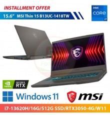 MSI Thin 15 B13UC-1418TW 15.6" (i7-13620H/16G/512G SSD/RTX3050-4G/W11)