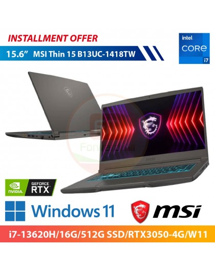 MSI Thin 15 B13UC-1418TW 15.6" (i7-13620H/16G/512G SSD/RTX3050-4G/W11)