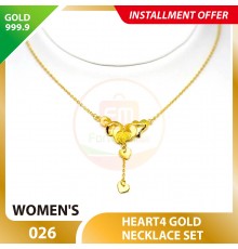 HEART4 WOMEN'S 999.9 GOLD NECKLACE SET 026: 42cm