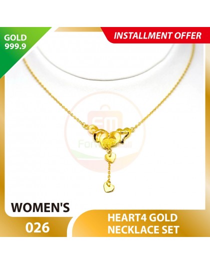 HEART4 WOMEN'S 999.9 GOLD NECKLACE SET 026: 42cm