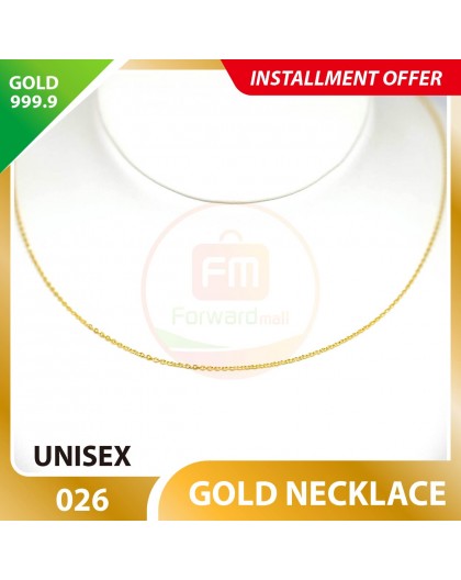 UNISEX 999.9 GOLD NECKLACE - 026: 48cm