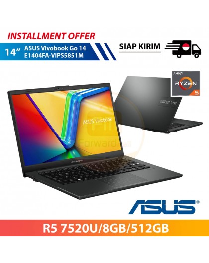 【IND】ASUS Vivobook Go 14 E1404FA-VIPS5851M 14" R5 7520U/8GB/512GB