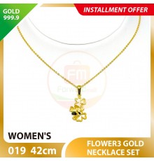 SUN WOMEN'S 999.9 GOLD NECKLACE SET 019: 42cm