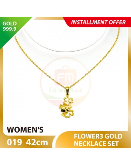 FLOWER3 WOMEN'S 999.9 GOLD NECKLACE SET 019: 42cm