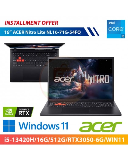 ACER Nitro Lite NL16-71G-54FQ 16"(i5-13420H/16G/512G/RTX3050-6G/WIN11)