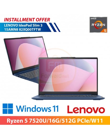 LENOVO IdeaPad Slim 3 15AMN8 82XQ00TFTW (Ryzen 5 7520U/16G/512G PCIe/W11)