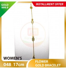 FLOWER 999.9 GOLD BRACELET - 048: 17cm