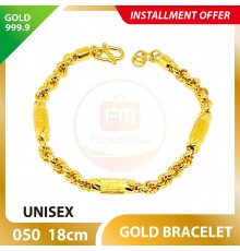 UNISEX 999.9 GOLD BRACELET - 050: 18cm