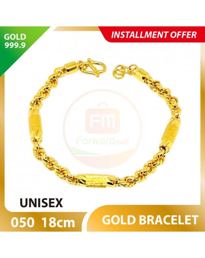 UNISEX 999.9 GOLD BRACELET - 050: 18cm