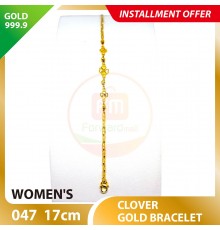 CLOVER 999.9 GOLD BRACELET - 047: 17cm