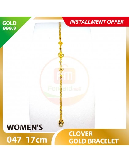 CLOVER 999.9 GOLD BRACELET - 047: 17cm