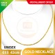 UNISEX 999.9 GOLD NECKLACE - 033: 42cm 