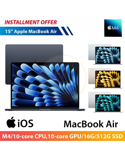 Apple MacBook Air 15"(M4/10‑core CPU,10‑core GPU/16G/512G SSD)