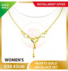 HEART5 WOMEN'S 999.9 GOLD NECKLACE SET 030: 42cm