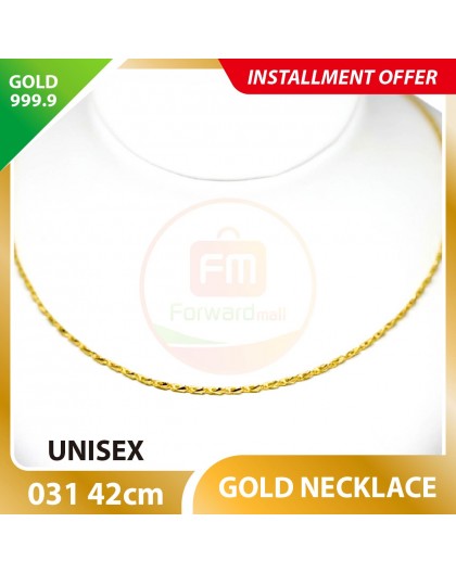 UNISEX 999.9 GOLD NECKLACE - 031: 42cm