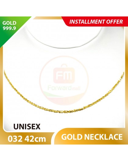 UNISEX 999.9 GOLD NECKLACE - 032: 42cm