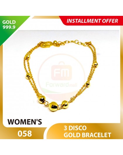 3 DISCO 999.9 GOLD BRACELET - 058 15-18cm