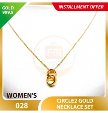 CIRCLE2 WOMEN'S 999.9 GOLD NECKLACE SET 028: 42cm