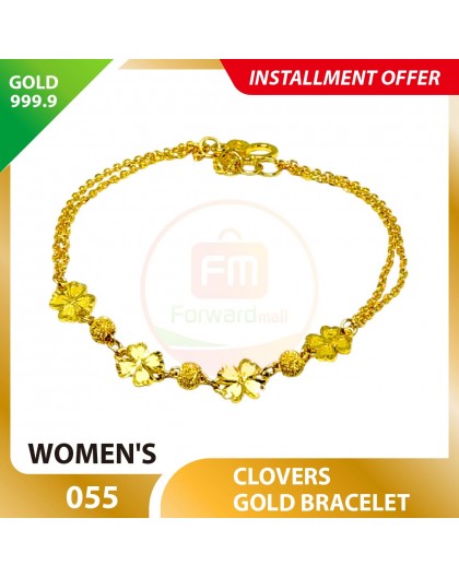 CLOVERS 999.9 GOLD BRACELET - 055 17cm