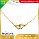 DOUBLE HEART 999.9 GOLD NECKLACE SET 036: 42cm