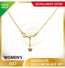 GOODLUCK 999.9 GOLD NECKLACE SET 037: 42cm