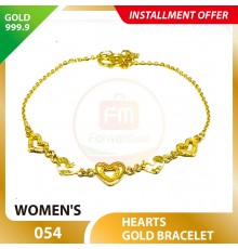 HEARTS 999.9 GOLD BRACELET - 054 17cm