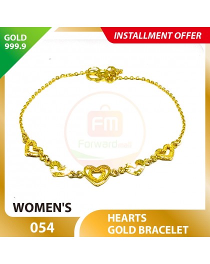HEARTS 999.9 GOLD BRACELET - 054 17cm