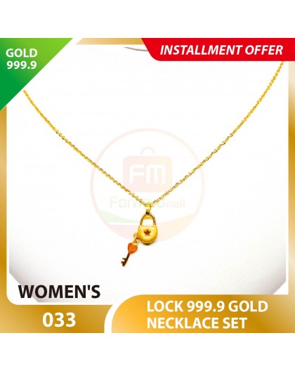 LOCK 999.9 GOLD NECKLACE SET 033: 42cm