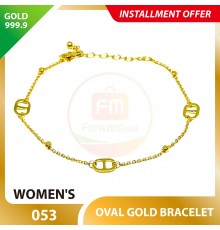 OVAL 999.9 GOLD BRACELET - 053 15-18cm