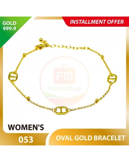 OVAL 999.9 GOLD BRACELET - 053 15-18cm