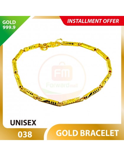 UNISEX 999.9 GOLD BRACELET - 038 18cm