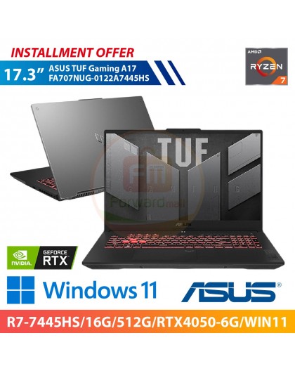 ASUS TUF Gaming A17 FA707NUG-0122A7445HS 17.3" (R7-7445HS/16G/512G/RTX4050-6G/WIN11)