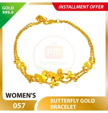 BUTTERFLY 999.9 GOLD BRACELET - 057 17cm